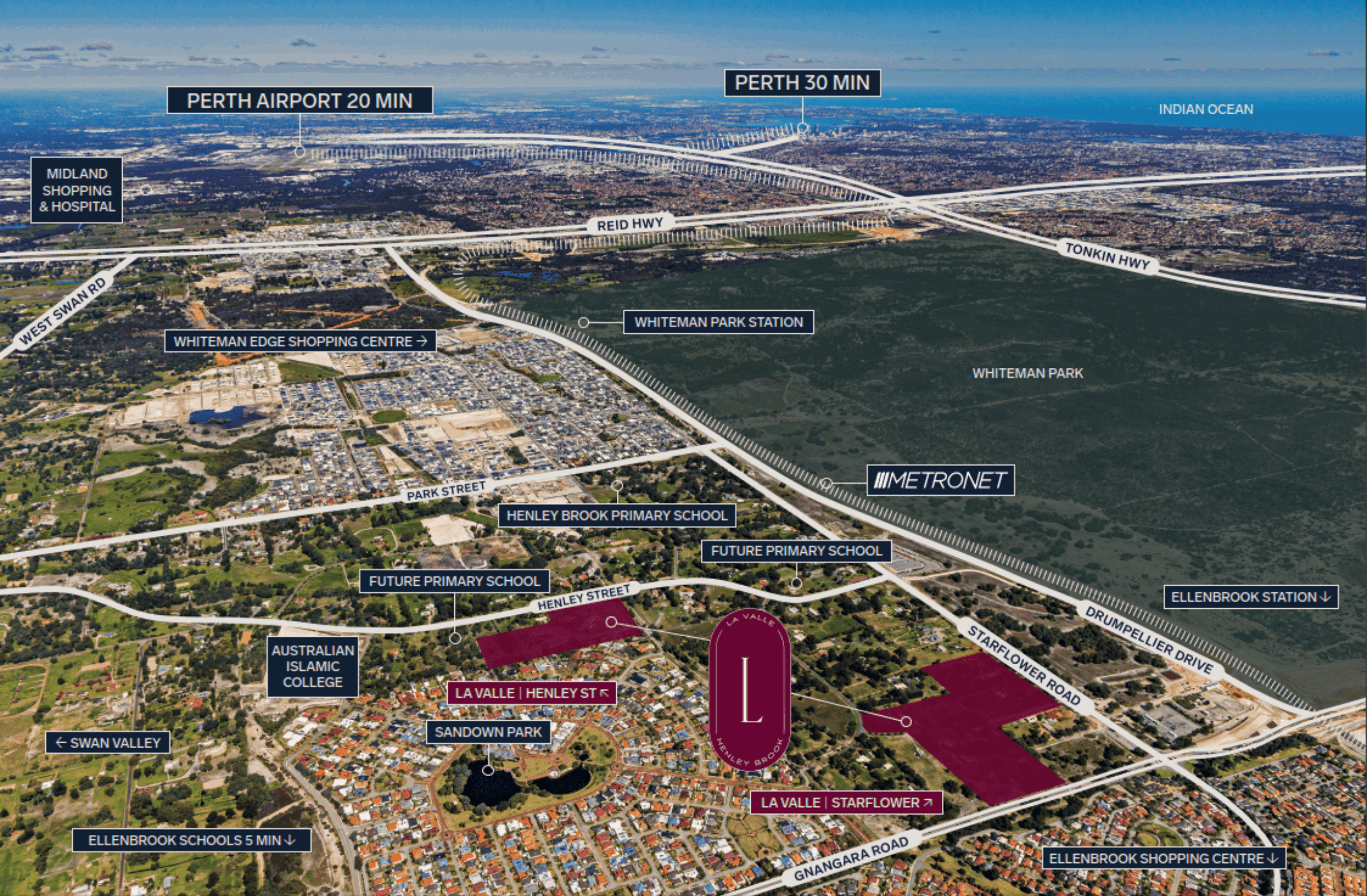 La Valle Aerial Hero Land For Sale Henley Brook 1 min